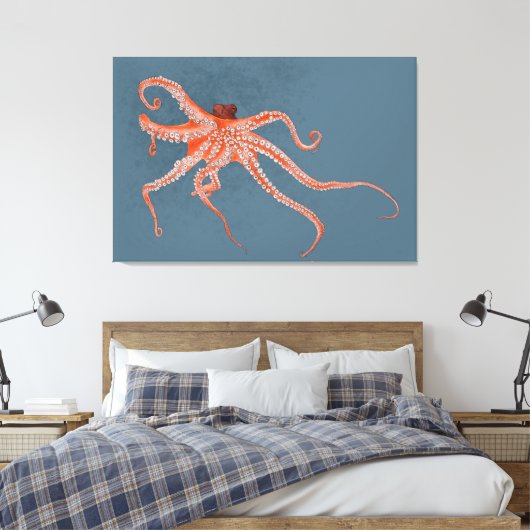 Octopus Hugs Canvas Afdruk (Insitu (Slaapkamer))