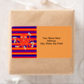 Octopus Ice Cream Stripe-labels Etiket (Insitu)
