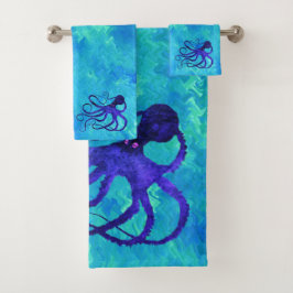 Octopus II van de Sybille - Bathroom Towel Set Bad Handdoek