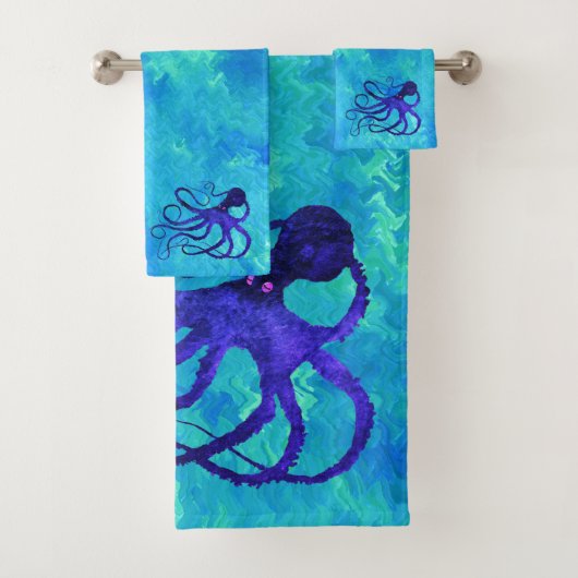 Octopus II van de Sybille - Bathroom Towel Set Bad Handdoek (Insitu)