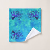Octopus II van de Sybille - Bathroom Towel Set Bad Handdoek (Wasdoekje)