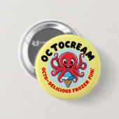 Octopus-ijs Ronde Button 5,7 Cm (Voorkant /achterkant)