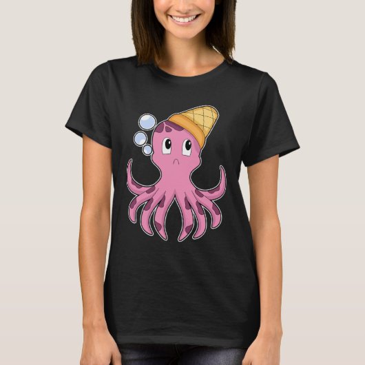 Octopus ijshoorntje t-shirt (Voorkant)