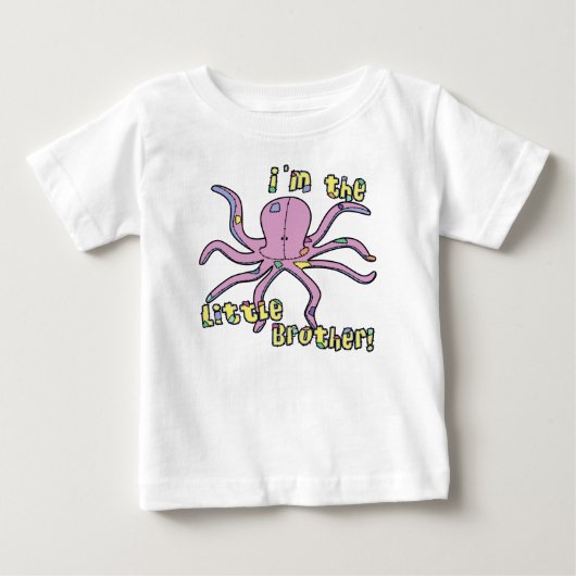 Octopus Ik ben het kleine broertje T Shirt (Voorkant)