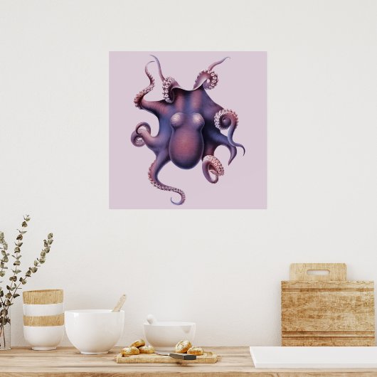 Octopus Illustratie Poster (Keuken)