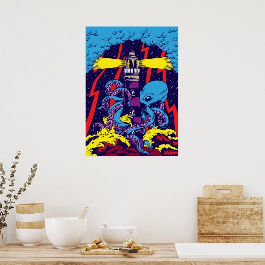 Octopus Illustratie Poster (Keuken)