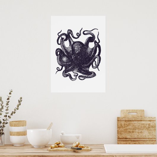  Octopus Illustratie Poster (Keuken)