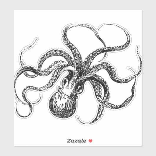  Octopus Illustratie Sticker (Vel)