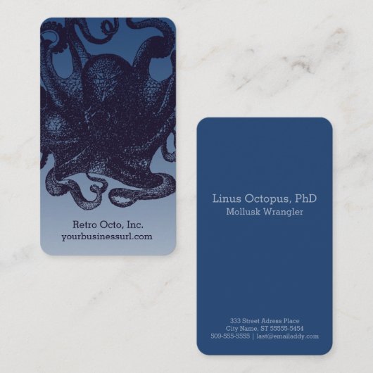 Octopus Illustratie Visitekaartje (Voorkant / Achterkant)
