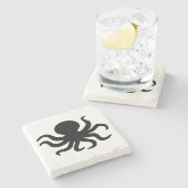 octopus illustratiestone stenen onderzetter (Zijkant)