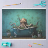 Octopus in badkuip 4 Decoupage papier (Craft)