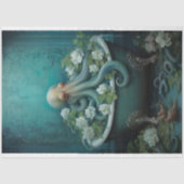 Octopus in badkuip 5 Decoupage papier (Voorkant)