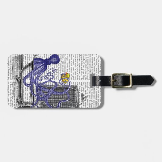 Octopus in Bath 2 Bagagelabel (Voorkant horizontaal)