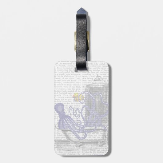 Octopus in Bath 2 Bagagelabel (Achterkant verticaal)