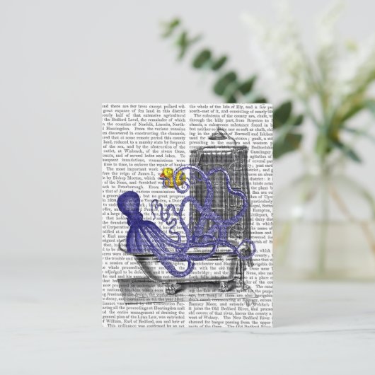 Octopus in Bath 2 Briefkaart (Staand voorkant)