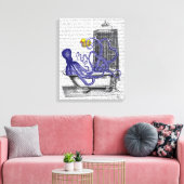 Octopus in Bath Canvas Afdruk (Insitu (Woonkamer))