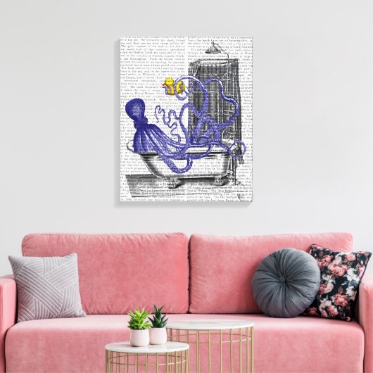 Octopus in Bath Canvas Afdruk (Insitu (Woonkamer))