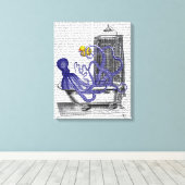 Octopus in Bath Canvas Afdruk (Insitu (Houten vloer))