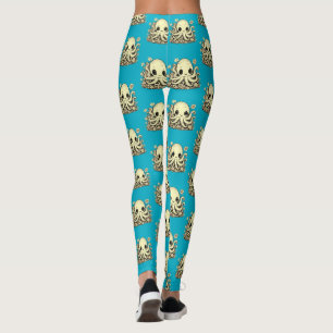 Octopus in de bloemen schattig dierlijk ontwerp leggings