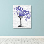 Octopus in de gootsteen canvas afdruk (Insitu (Houten vloer))