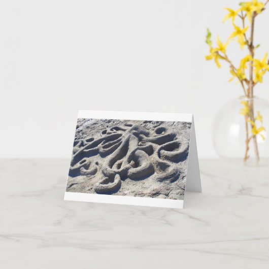 Octopus in de zand kaart (Gele Bloem)