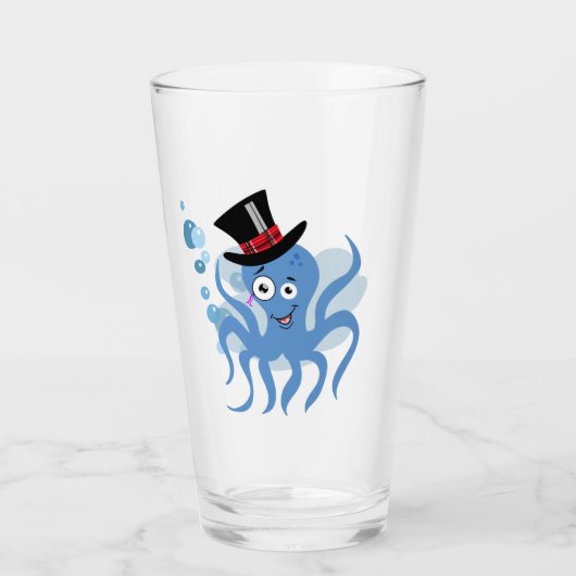 Octopus in een bovenste hoed en monocle glas (Voorkant)