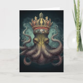 Octopus in een kroon alle gelegenheden kaart (Voorkant)
