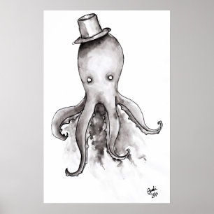 Octopus in een Pet Poster
