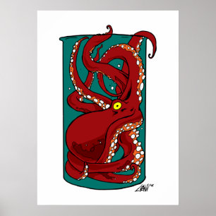 octopus in een pot poster