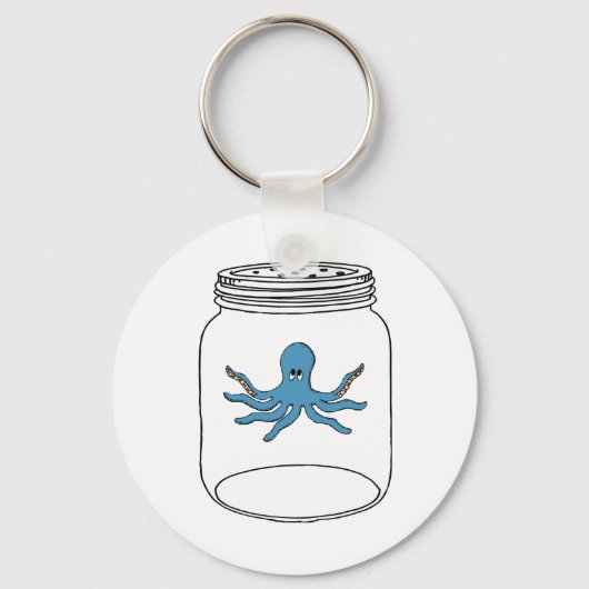 Octopus in een pot sleutelhanger (Voorkant)