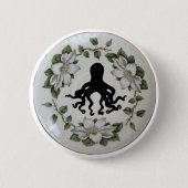 Octopus in een Teacup Pin Badge Button (Voorkant)