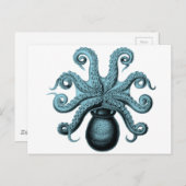 Octopus in het Blauwgroen Briefkaart (Voorkant / Achterkant)