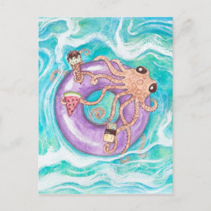 Octopus in het Briefkaart van de poolvloer