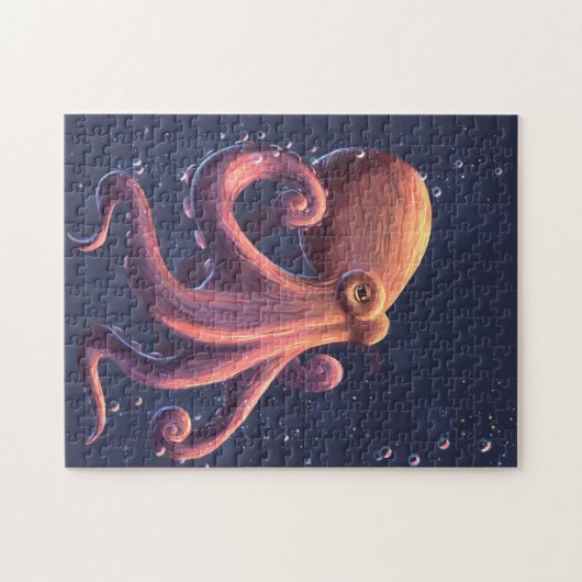 octopus in het diepe water legpuzzel (Horizontaal)