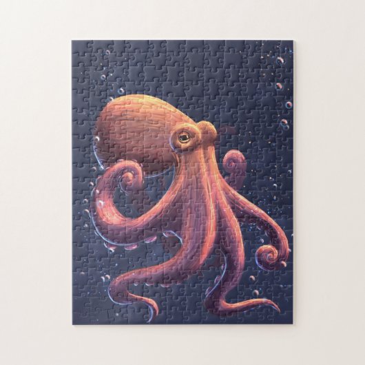 octopus in het diepe water legpuzzel (Verticaal)