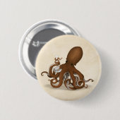 Octopus in het Laboratory Whimsical Steampunk Ronde Button 5,7 Cm (Voorkant /achterkant)
