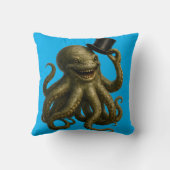 Octopus in hoge hoed, speelse nautische kunst kussen (Achterkant)