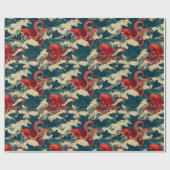 Octopus in oceaangolven cadeaupapier (Vlak)