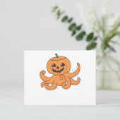 Octopus in pomkin Oranje Krak Halloween Octopus Briefkaart (Staand voorkant)