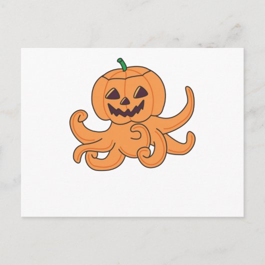 Octopus in pomkin Oranje Krak Halloween Octopus Briefkaart (Voorkant)