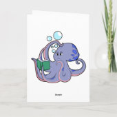 Octopus in Reading met boek Kaart (Achterkant)
