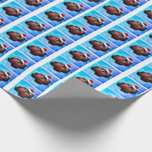 Octopus in Santa Hat Cadeaupapier (Hoek)