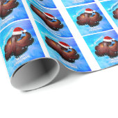 Octopus in Santa Hat Cadeaupapier (Rol Hoek)