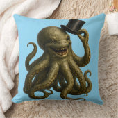 Octopus in top hat, whimsical, nautical art print kussen (Deken)