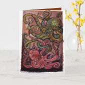 Octopus Ink-credible Birthday Kaart (Gele Bloem)