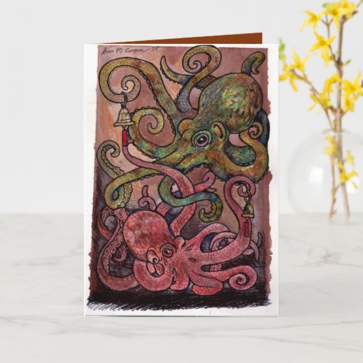 Octopus Ink-credible Birthday Kaart (Gele Bloem)