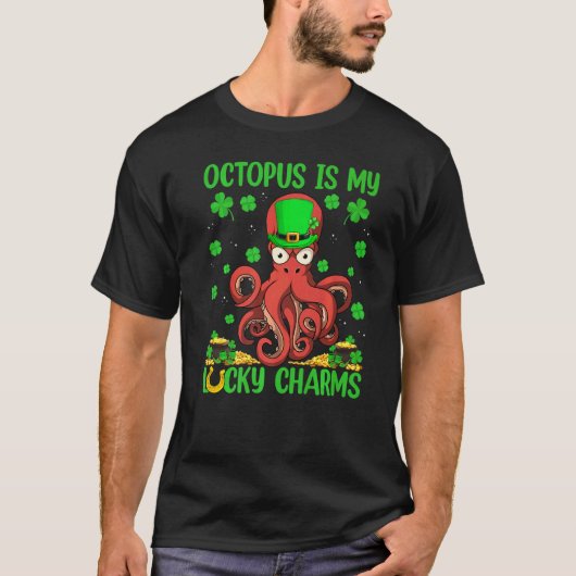 Octopus Is My Lucky Charms Octopus Vis St Patrick T-shirt (Voorkant)