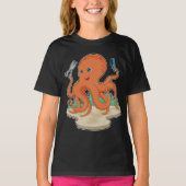 Octopus kapper schaar t-shirt (Voorkant)