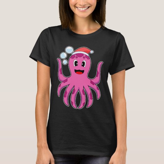 Octopus Kerst Kerst pet T-shirt (Voorkant)