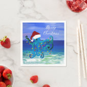 Octopus Kerst Vakantiefeest papieren servetten (Insitu)
